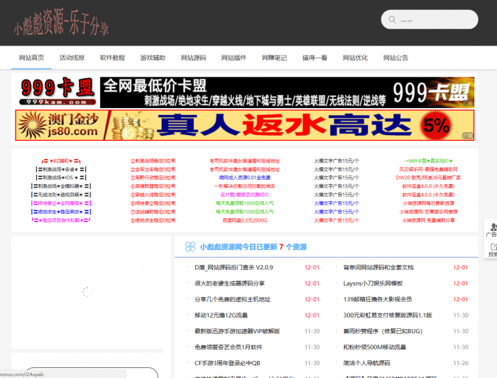 小彪彪资源网整站源码 带数据打包分享-橘子哭了