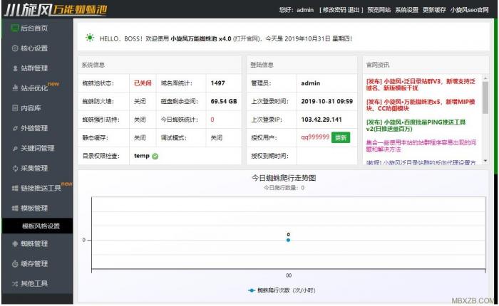 图片[1]-最新小旋风蜘蛛池X6.21（原小霸王蜘蛛池）解密版+绕过授权带教程-橘子哭了