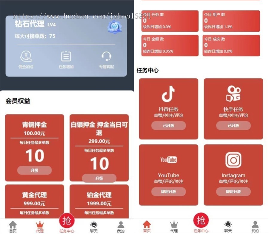 全新抖音点赞任务平台运营级源码 代理全自动任务会员制度自动接单-橘子哭了