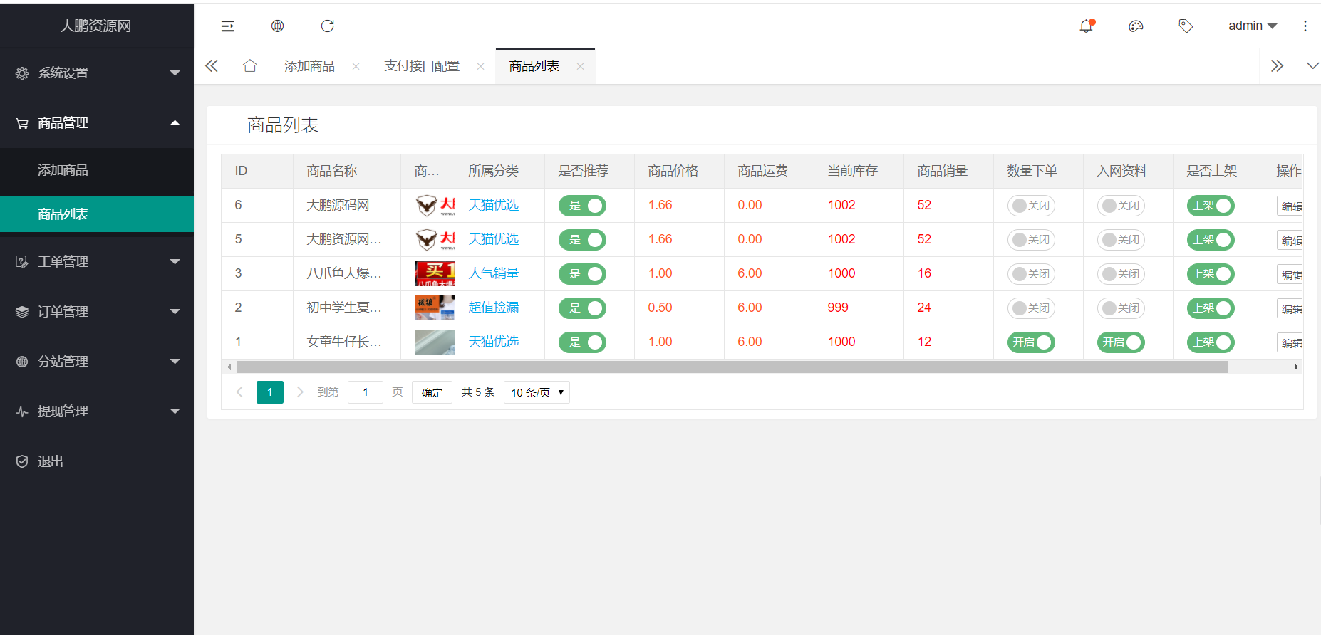 图片[4]-【大鹏亲测修复版】2022最新H5手机微商城运营源码 简约轻量版 对接最新Z支付个人免签接口 带搭建教程-橘子哭了